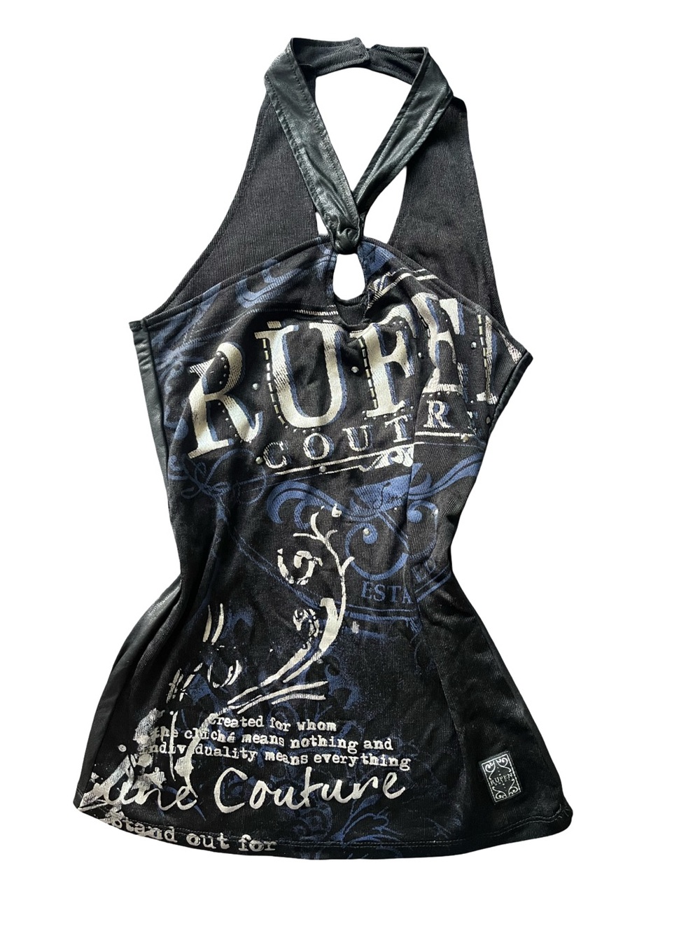 Y2K Ruched Halter Graphic top